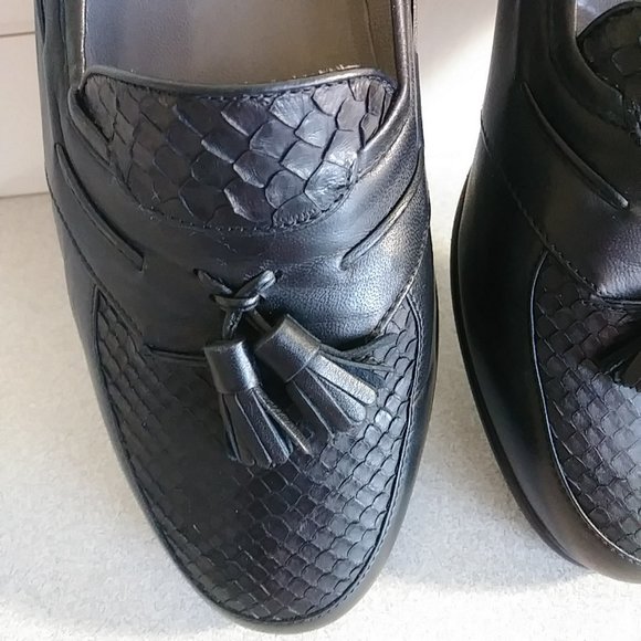Vintage Alfani slip-on, Black, Lizard/Calf, Men\'s 9, Made in Italy, Worn Once main image 5
